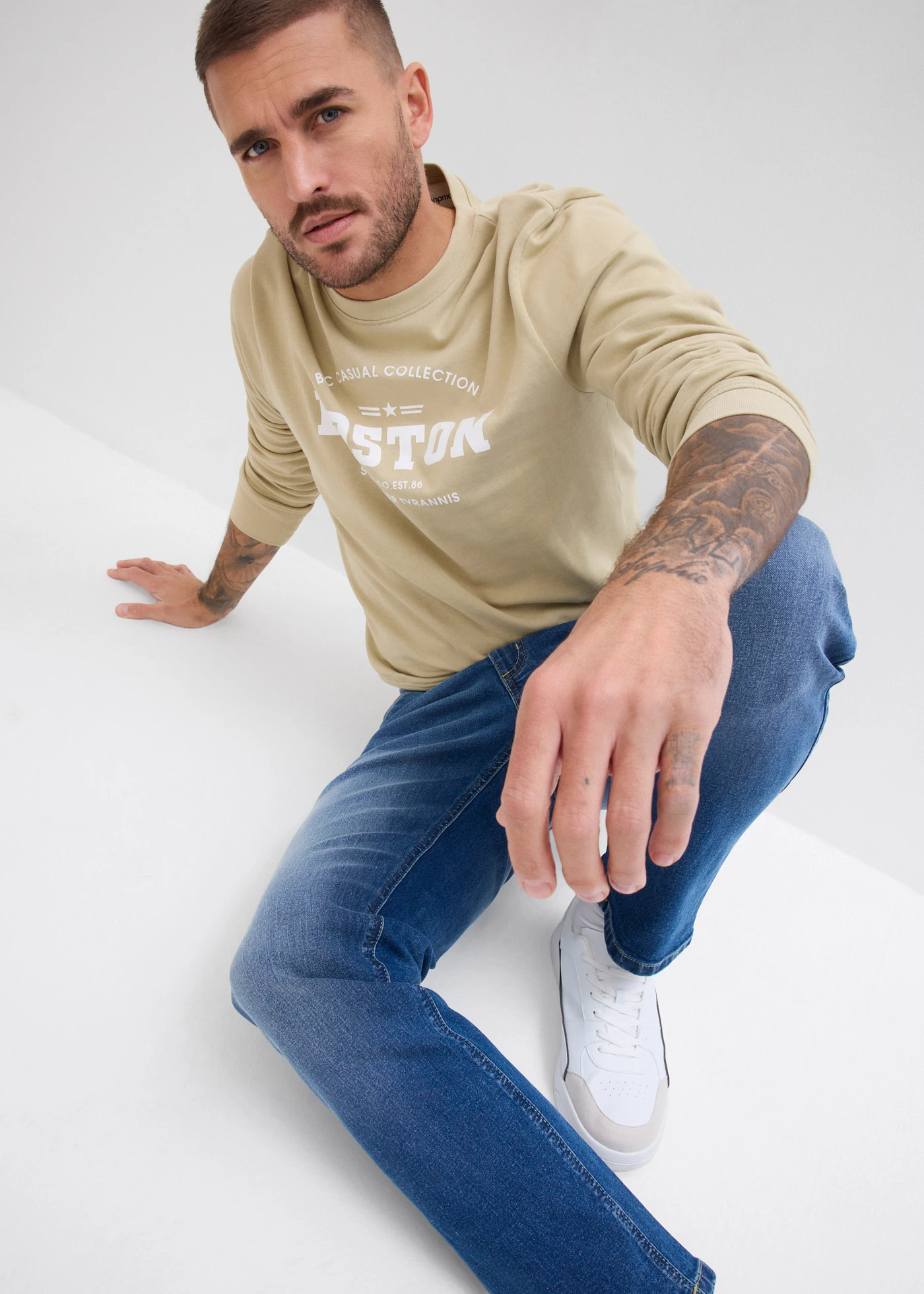 Strečové džíny Regular Fit, Straight • modrá stone • bonprix obchod