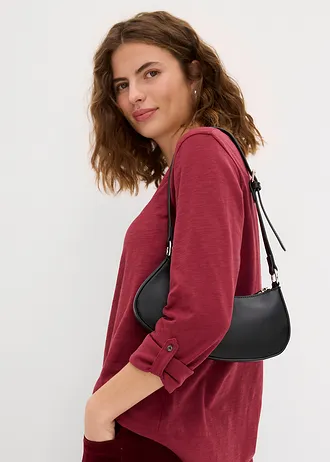 Tričko s knoflíkovou légou, z čisté organické bavlny • bordó • bonprix obchod