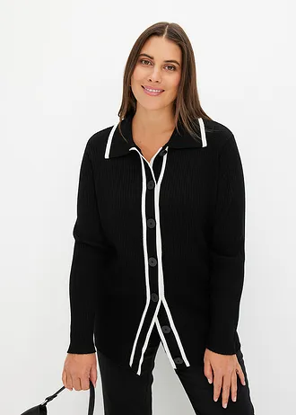 Cardigan chic, Couleur: noir-écru