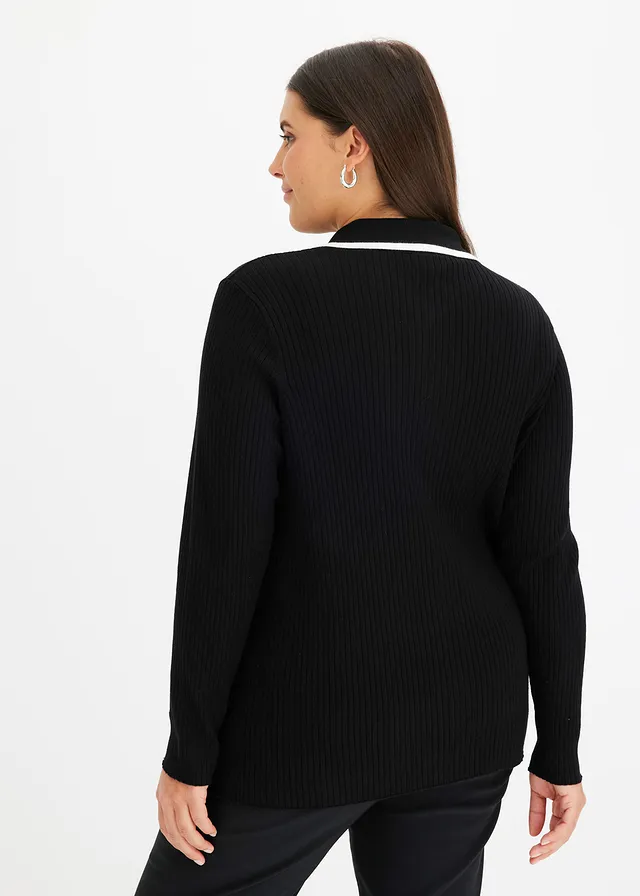 Cardigan chic, Couleur: noir-écru