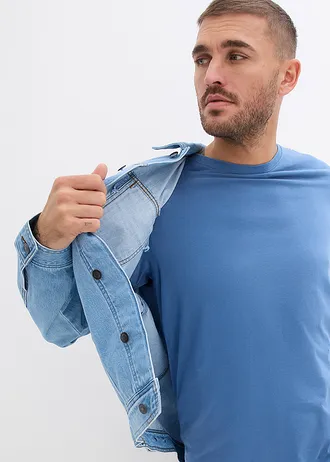 Tricou (set/3 buc.) • albastru jeans+bleumarin+albastru perlat • magazin bonprix