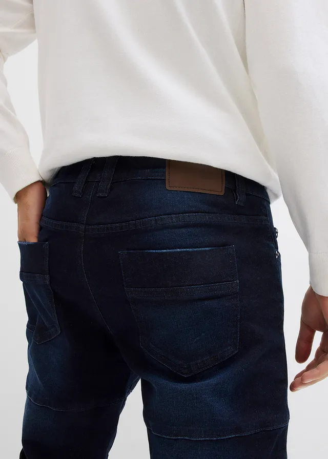Jean slim extensible poches cargo, droit • bleu foncé denim • product-page.page-title-suffix