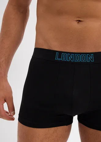 Chilot boxer strâmt cu bumbac (set/5 buc.) • negru • magazin bonprix