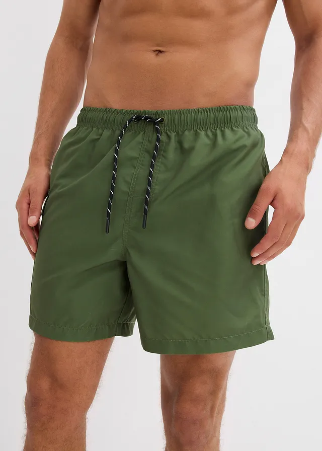 Zwemshort met cargozak, Kleur: donkerkaki
