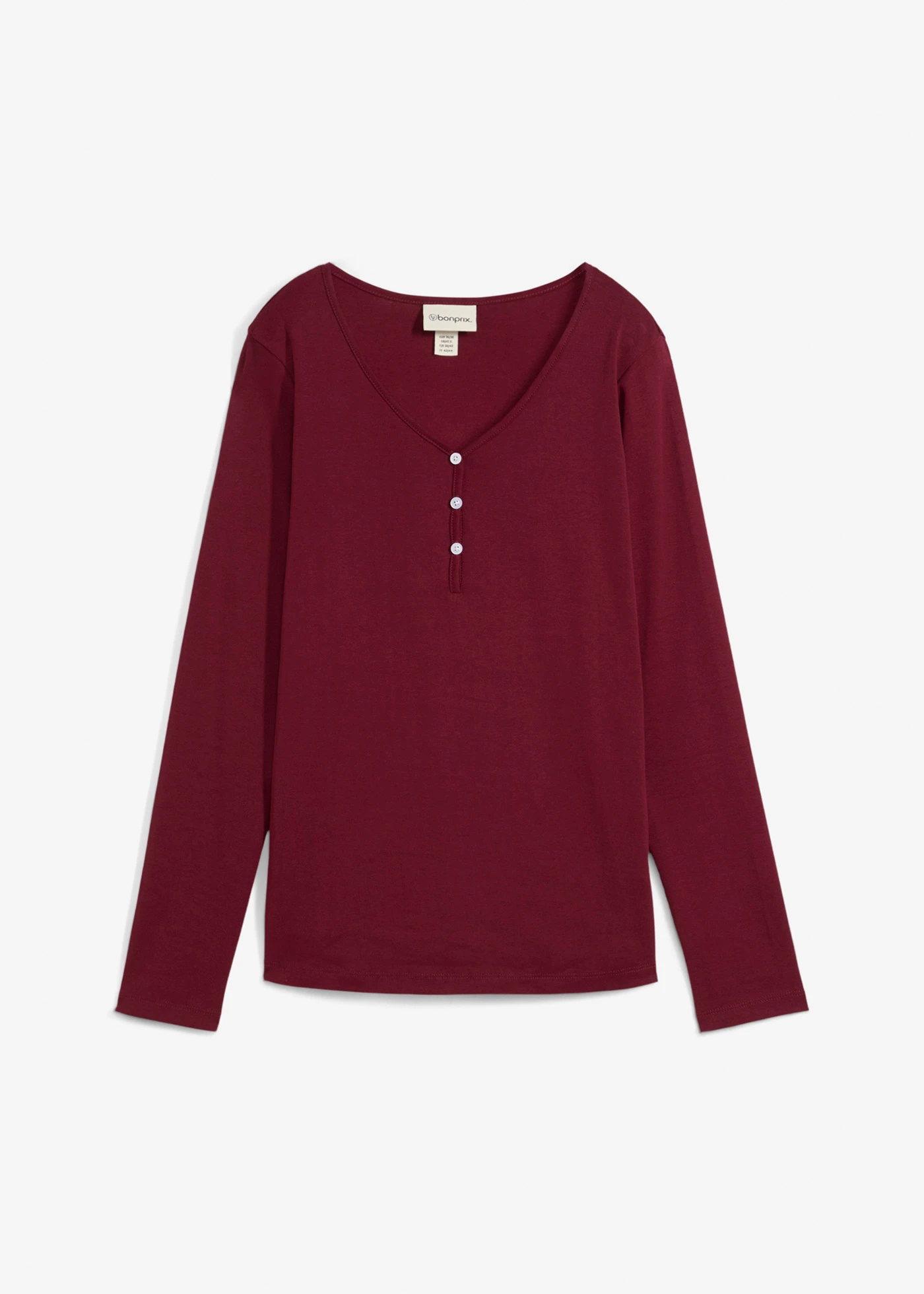 Shirt z długim rękawem, z czystej bawełny organicznej • czerwony klonowy • sklep bonprix