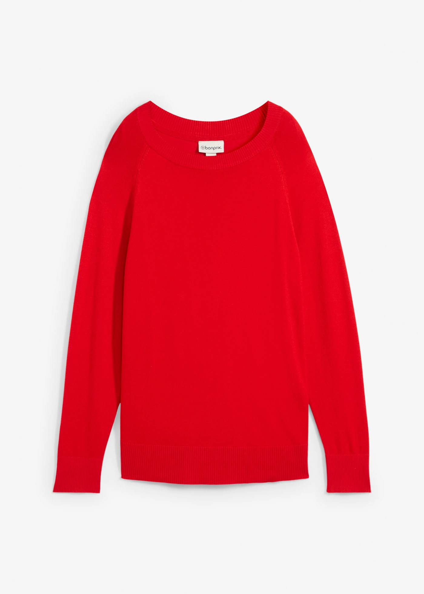 Pulover din tricotaj fin • roşu-căpşună • magazin bonprix