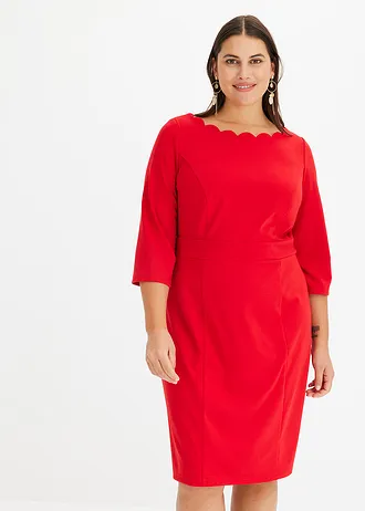 Rochie etui din material Punto di Roma, culoare: roșu