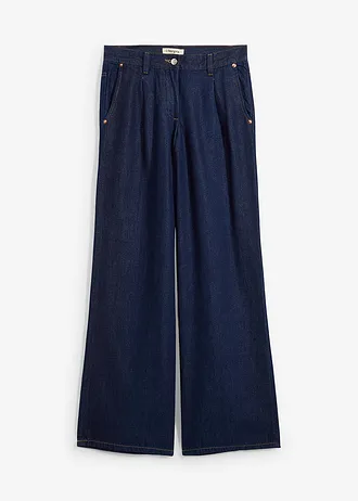 Džíny Wide Leg, Mid Waist • tmavě modrý denim • bonprix obchod