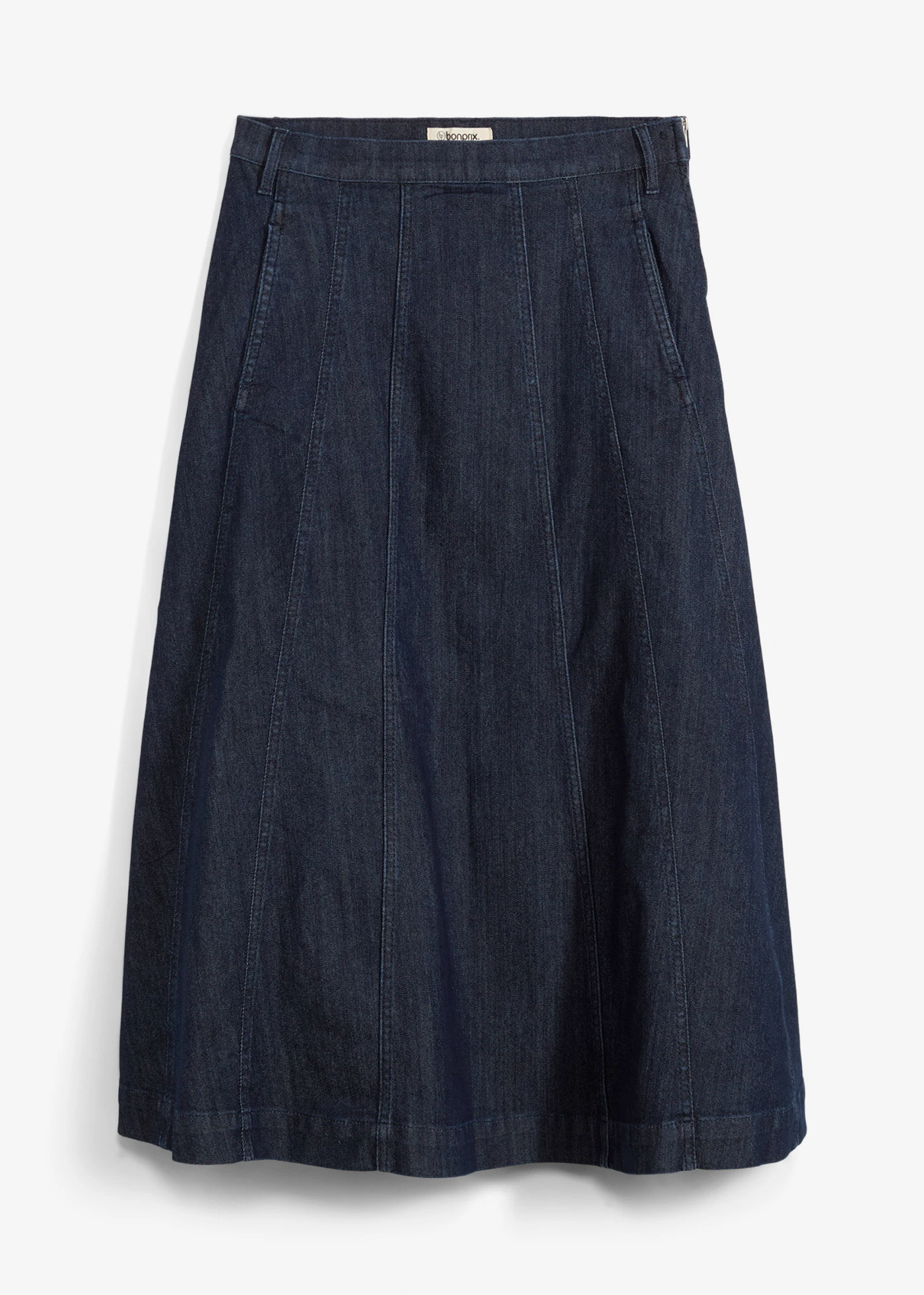 Džínová midi sukně • tmavě modrý denim • bonprix obchod