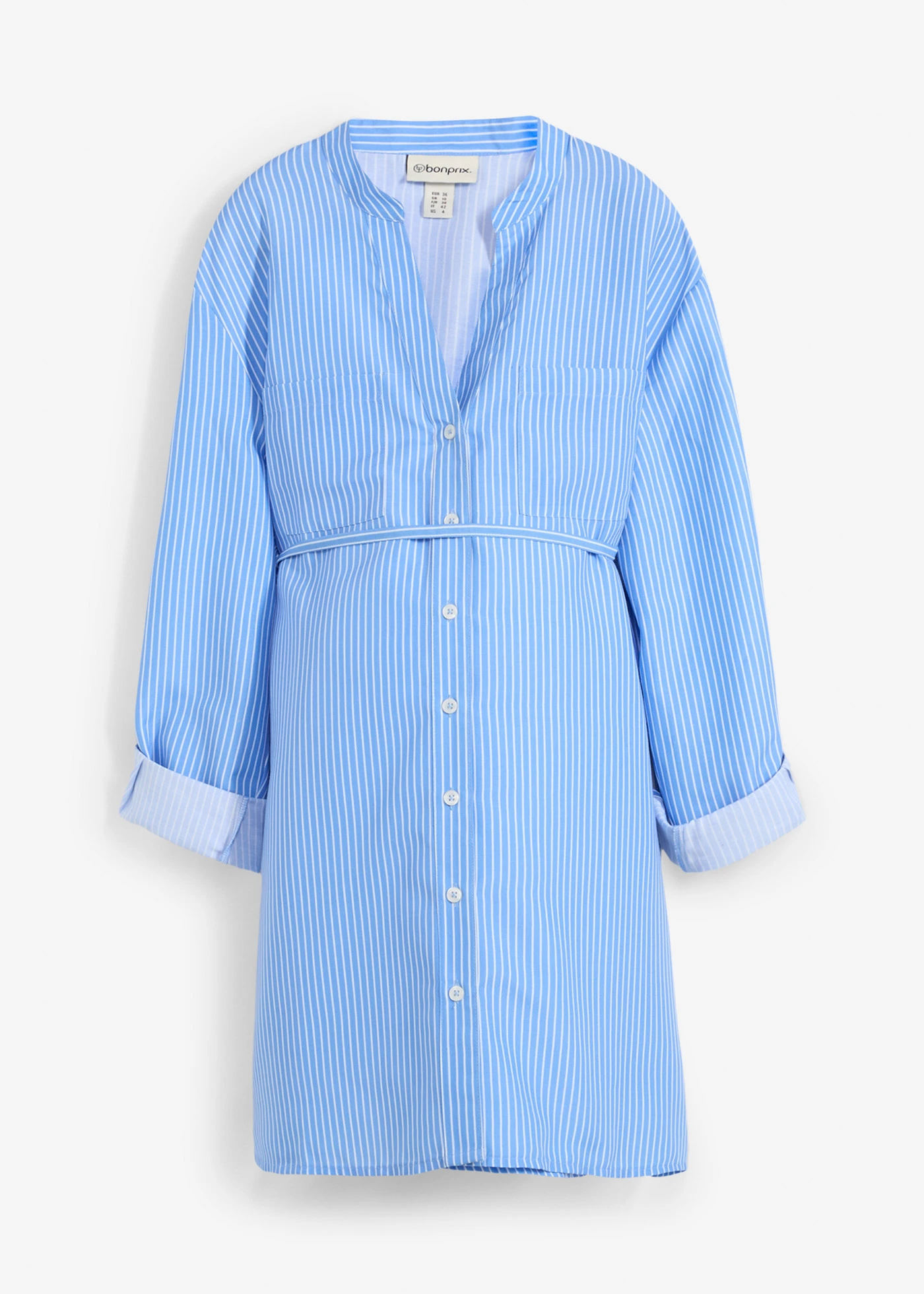 Chemisier de grossesse et d'allaitement en coton • bleu moyen-blanc rayé • Boutique bonprix