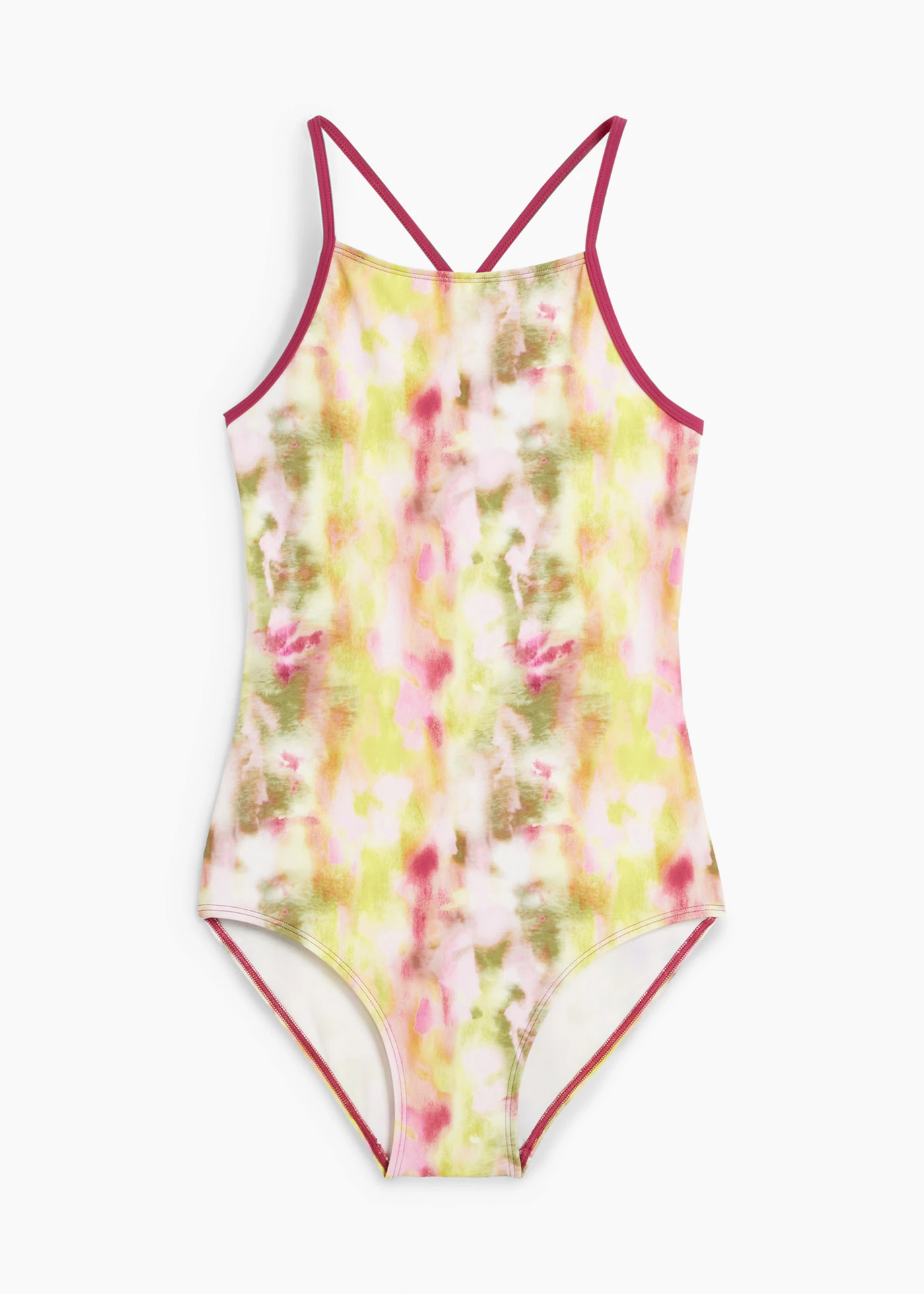 Meisjes badpak • limoengroen-beige-donkermosgroen-violet-roze • bonprix online shop