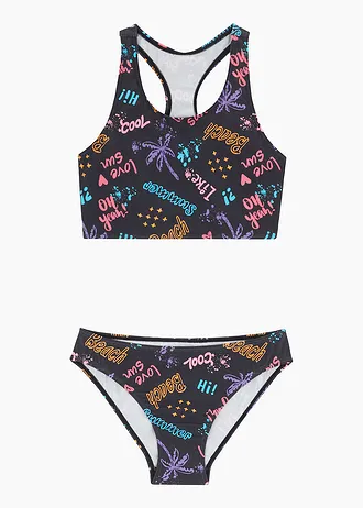 Bikiny (2dílná souprava), barva: černá s potiskem