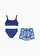 Meisjes bikini en zwemshort (3-dlg. set), Kleur: donkerblauw gedessineerd