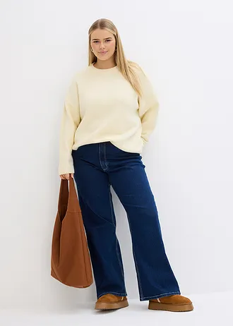 Oversized svetr, barva: krémově bílá