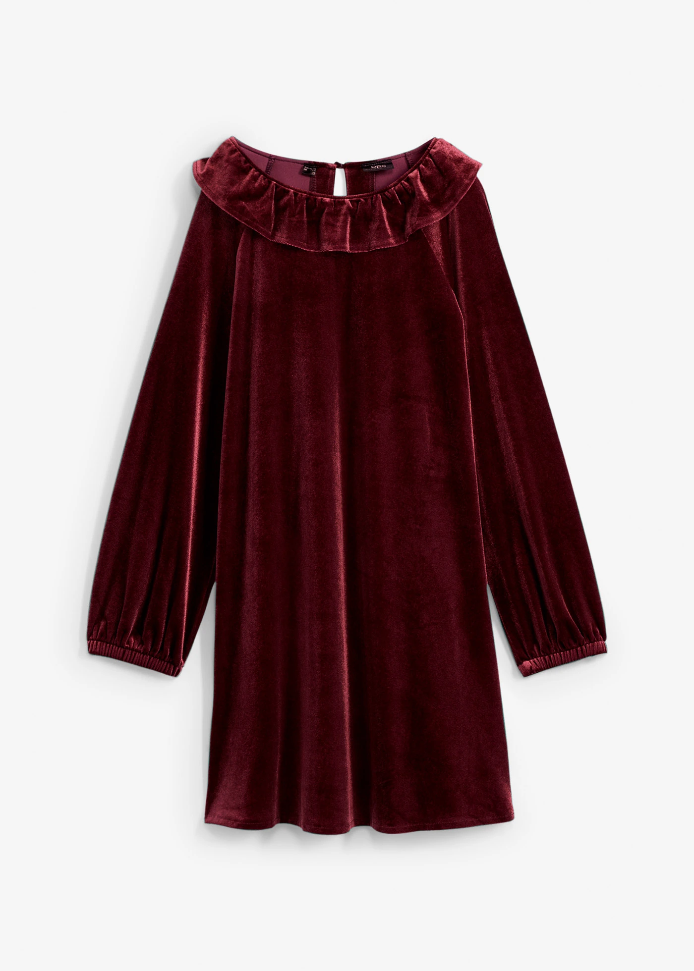 Robe en velours à volants • rouge érable • Boutique bonprix