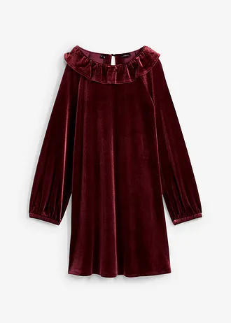 Robe en velours à volants • rouge érable • Boutique bonprix