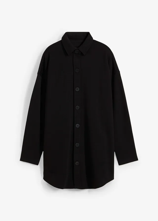 Longue veste molletonnée à poches • noir • Boutique bonprix