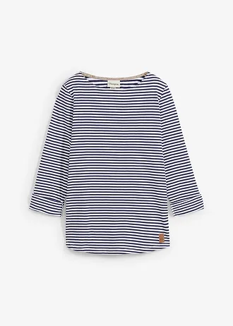 Longsleeve van puur katoen, Kleur: donkerblauw/wit gestreept