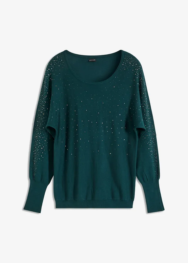 Pulover cu aplicații cu strass-uri