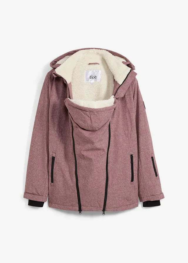 Veste de grossesse/portage 3en1 douillette, Couleur: bordeaux chiné