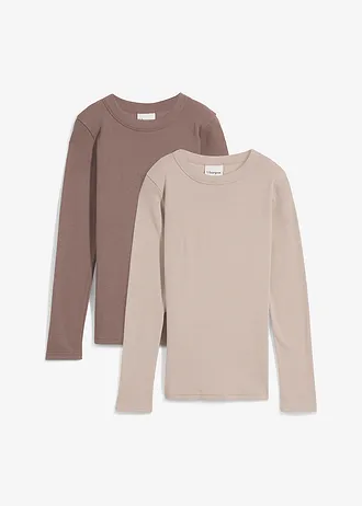 Lot de 2 T-shirts côtelés