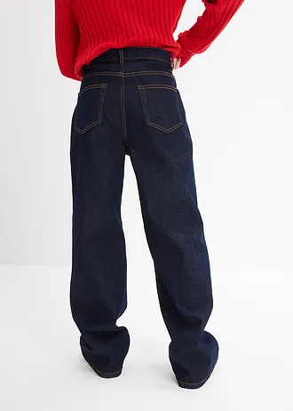 Jeansy wide leg, średni stan • ciemnoniebieski denim • sklep bonprix