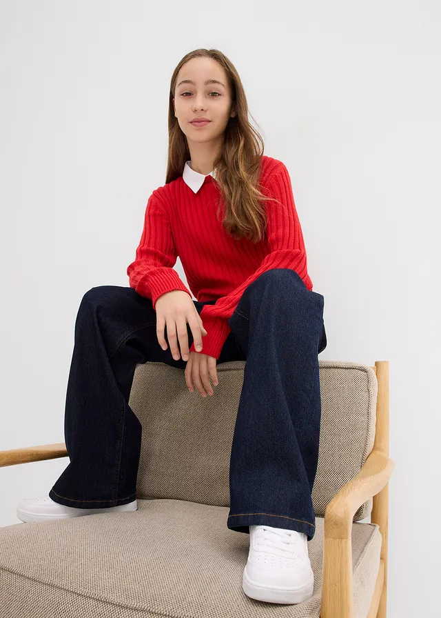Wide leg jeans mid waist • nachtblauw denim • product-page.page-title-suffix