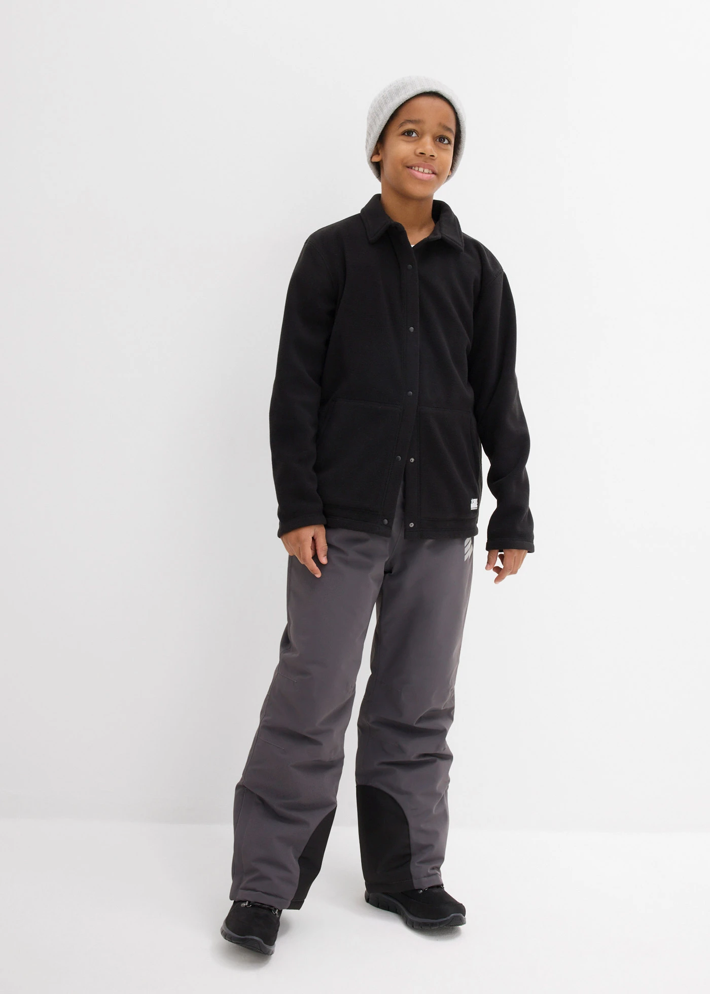 Pantalon de ski imperméable à bretelles et doublure chaude • gris ardoise • Boutique bonprix