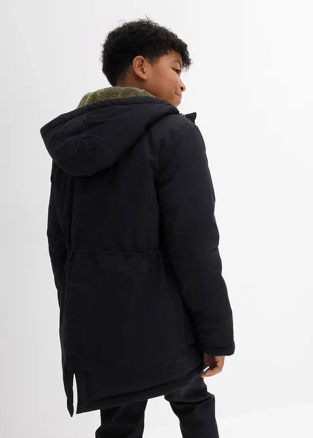 Jongens outdoor winterparka • zwart-olijfgroen • product-page.page-title-suffix
