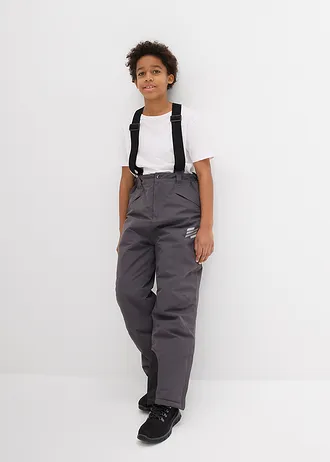 Pantalon de ski imperméable à bretelles et doublure chaude • gris ardoise • Boutique bonprix
