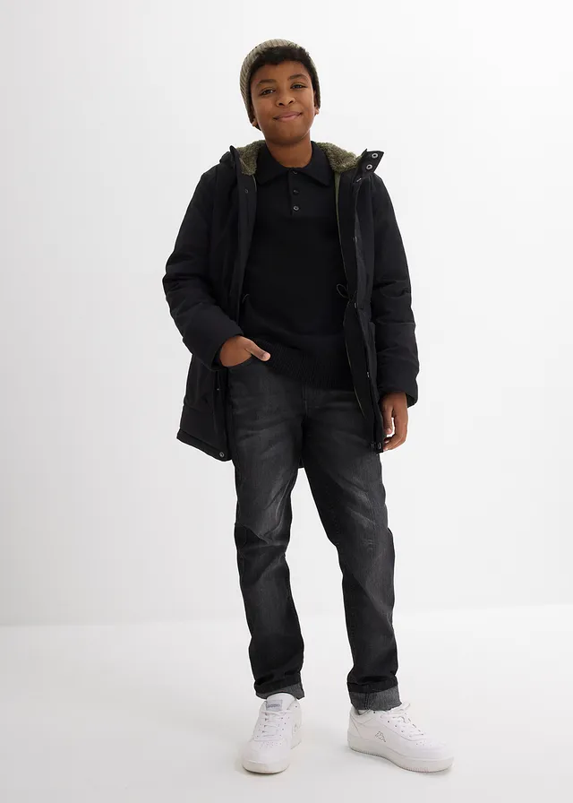 Jongens outdoor winterparka • zwart-olijfgroen • product-page.page-title-suffix