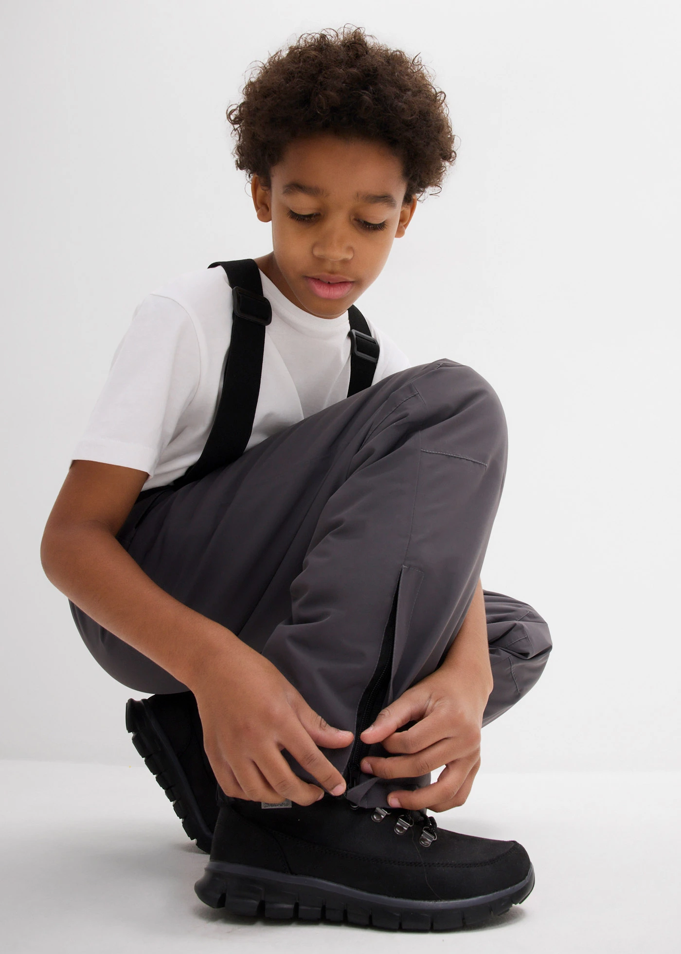 Waterdichte skibroek met bretels, warm gevoerd • leisteengrijs • bonprix online shop