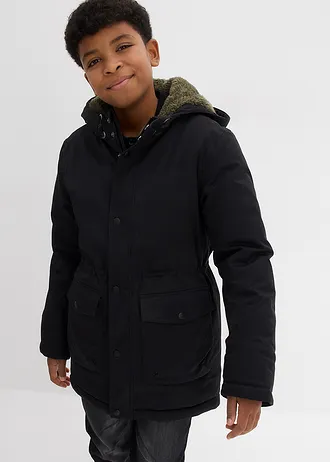Warm gevoerde winterparka, waterafstotend • zwart-olijfgroen • bonprix online shop