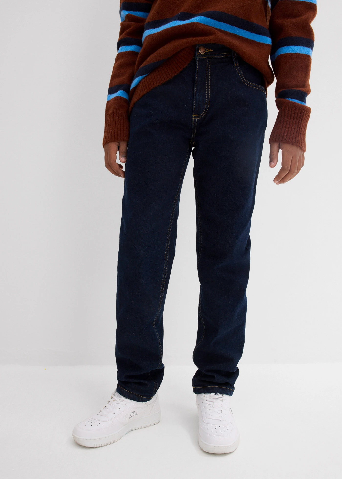 Jean regular à doublure jersey thermique, droit • bleu foncé denim • Boutique bonprix