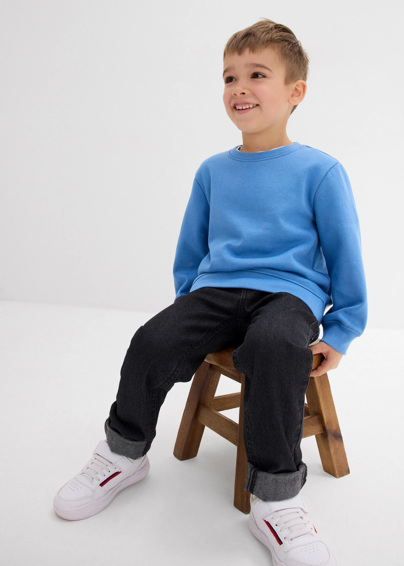 Lot de 2 sweat-shirts en matière douce • bleu foncé+bleu cristal • Boutique bonprix