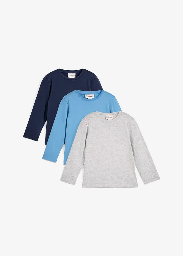 Lot de 3 T-shirts manches longues coton