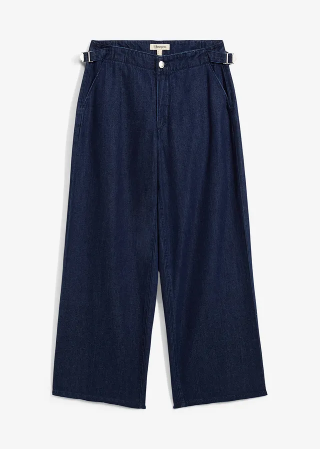 Wide Leg farmer, Mid Waist • sötétkék denim • bonprix áruház