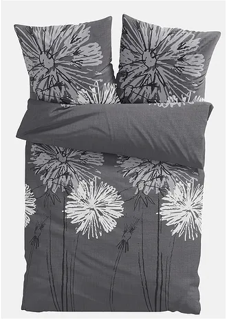 Lenjerie de pat din material cu bumbac • gri • magazin bonprix