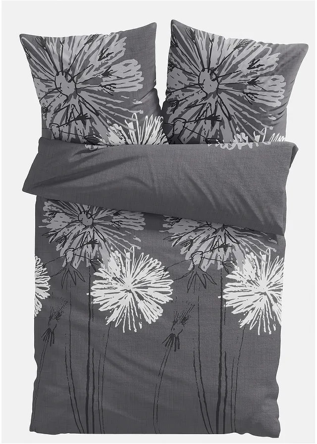 Parure de lit en coton mélangé • gris • Boutique bonprix