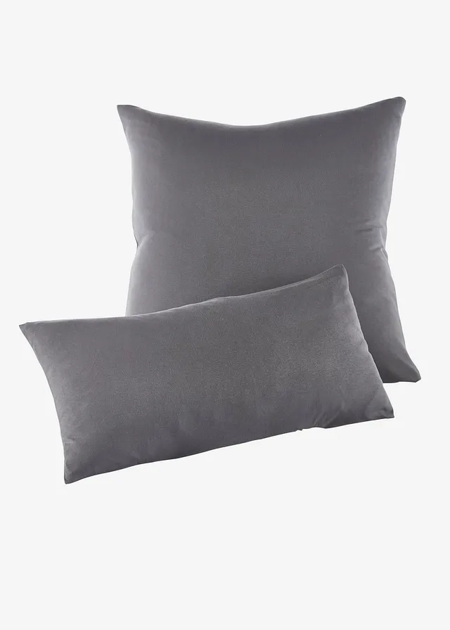 Lot de 2 taies d’oreiller en jersey • anthracite • Boutique bonprix