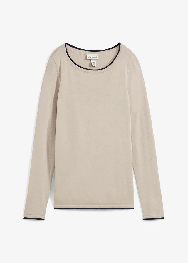 Pulover din tricotaj fin din mix de bumbac