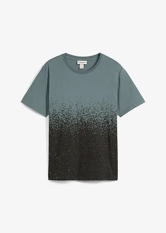 T-shirt z bawełny organicznej • zielony eukaliptusowy - czarny • sklep bonprix