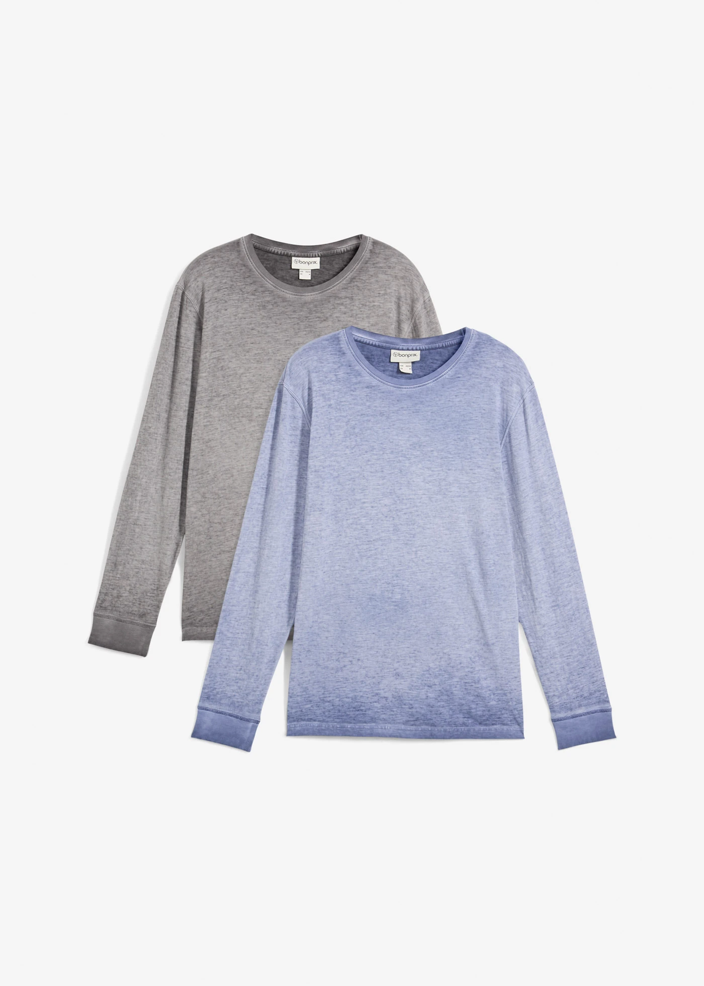 Lot de 2 T-shirts manches longues • indigo + anthracite • Boutique bonprix