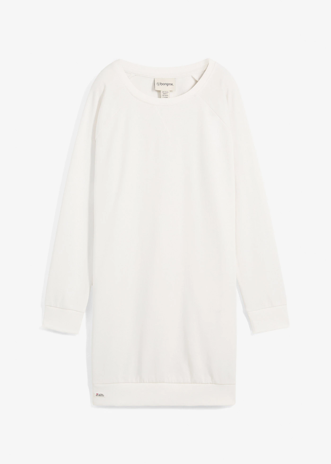 Sweatjurk met raglanmouwen • wolwit • bonprix online shop