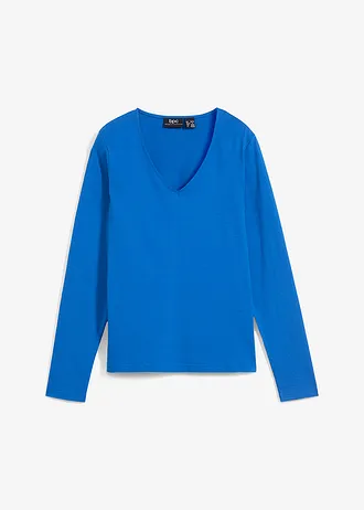 Bluză cu mâneci lungi cu bumbac bio 100%, culoare: albastru arctic