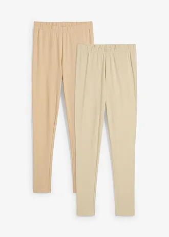 Legginsy (2 pary), kolor: jasnobrazowy/beżowy sahara