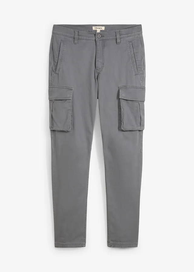 Cargo broek straight regular fit met puur katoen