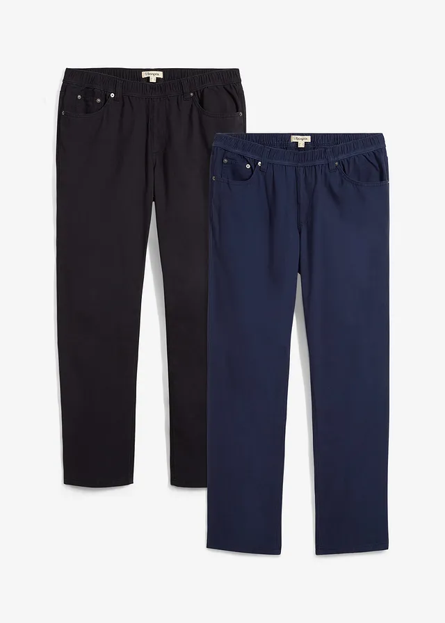 Pantaloni drepți cu talie elastică comodă, Regular Fit (set/2 buc.)