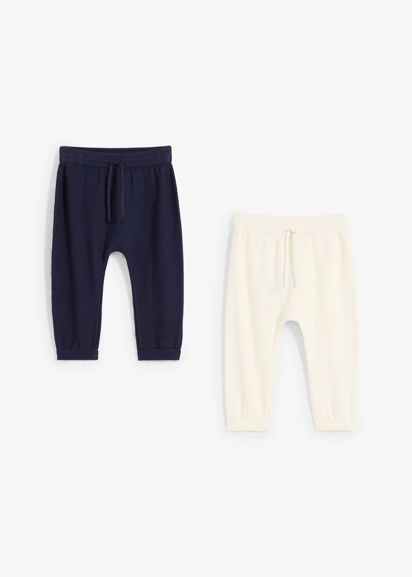Gebreide baby broek (set van 2) • wolwit+donkerblauw • bonprix online shop