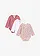 Lot de 3 bodys bébé style portefeuille, Couleur: blanc + vieux rose + orchidée fumé floral